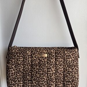 Leopard Print Quilted Shoulder Bag